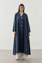Blue Wide Brim Kimono