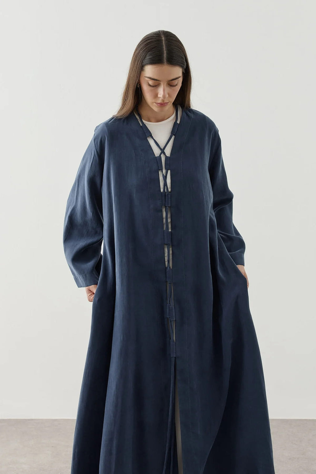 Blue Wide Brim Kimono