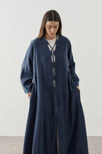 Blue Wide Brim Kimono