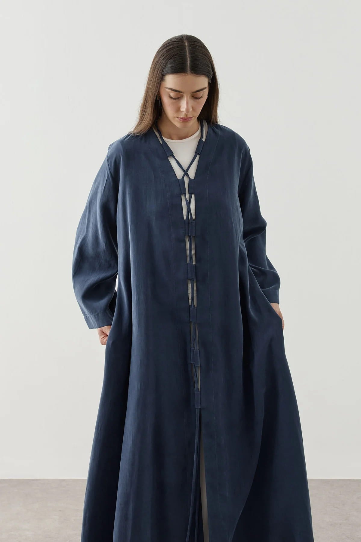 Blue Wide Brim Kimono