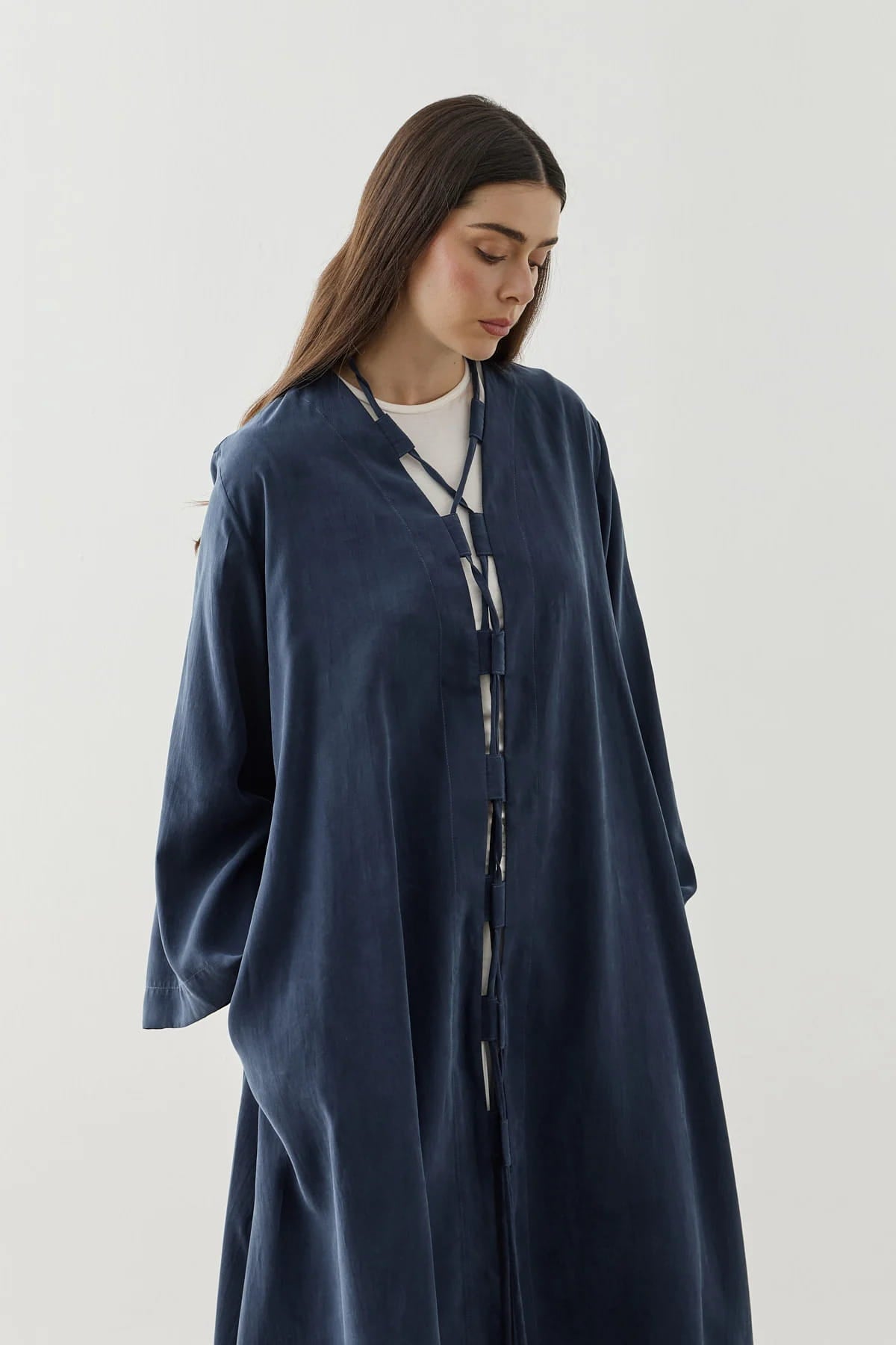 Blue Wide Brim Kimono