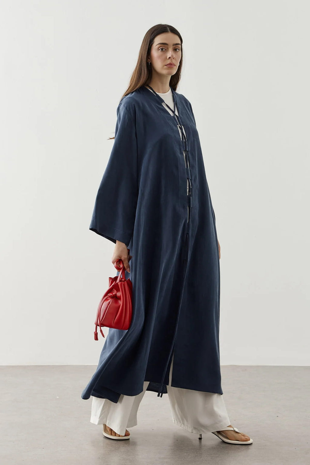 Blue Wide Brim Kimono