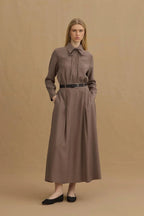 Grey tencel skirt suit