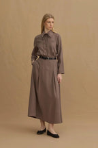 Grey tencel skirt suit