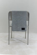 Gray plain knitted knitwear scarf