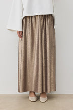 Sequined straight skirt mink