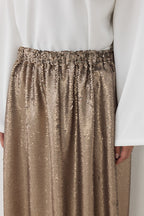 Sequined straight skirt mink