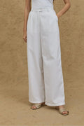 White palazzo trousers