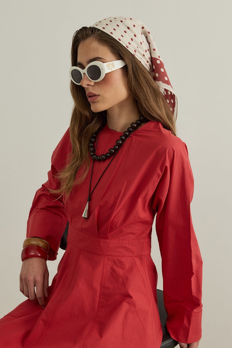 Red Polka Dot Modal Foulard