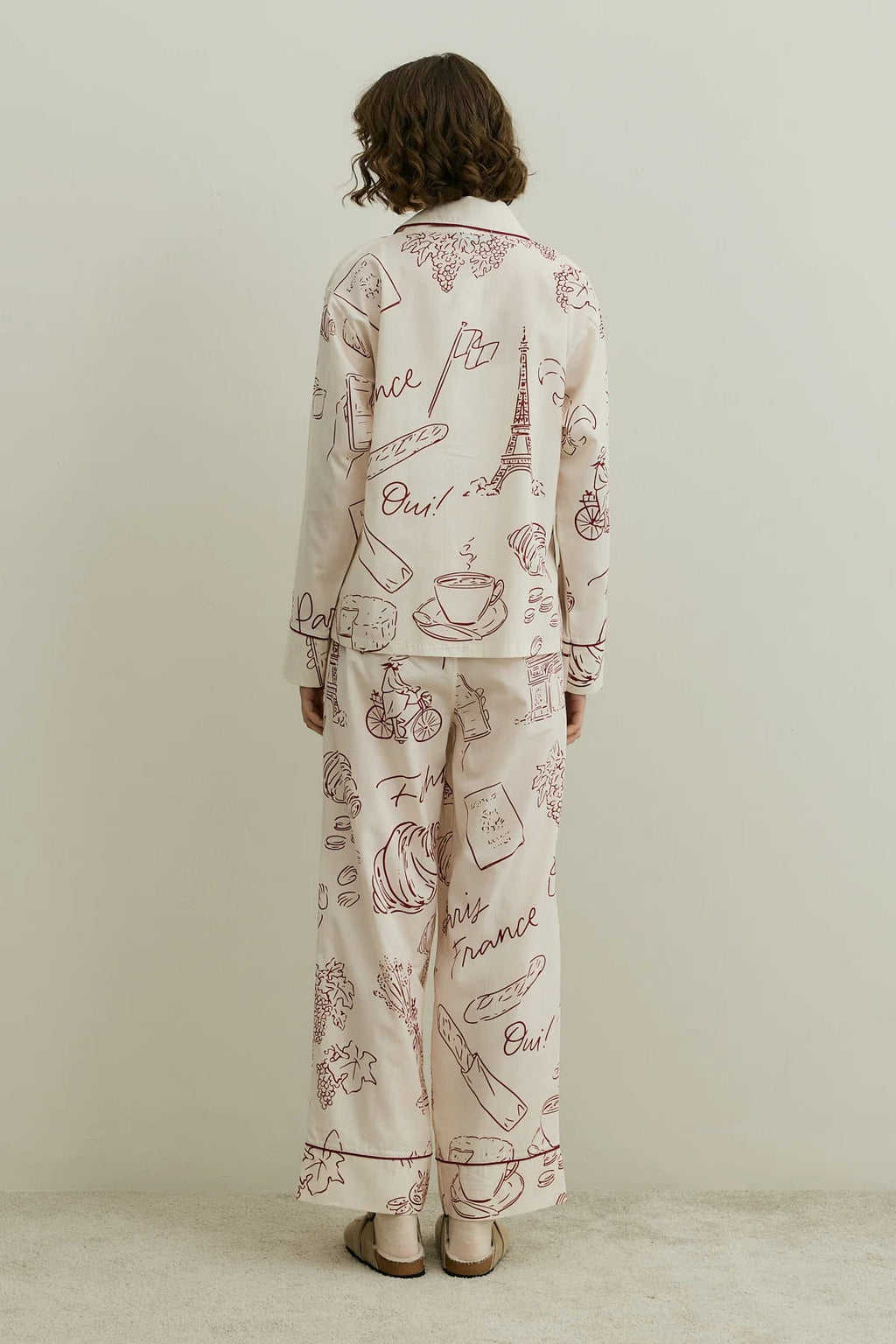 Ecru Print Pijama Suit