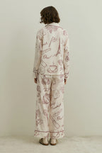 Ecru Print Pijama Suit