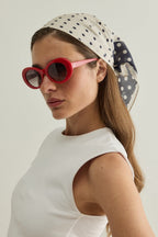 Navy Polka Dot Modal Foulard