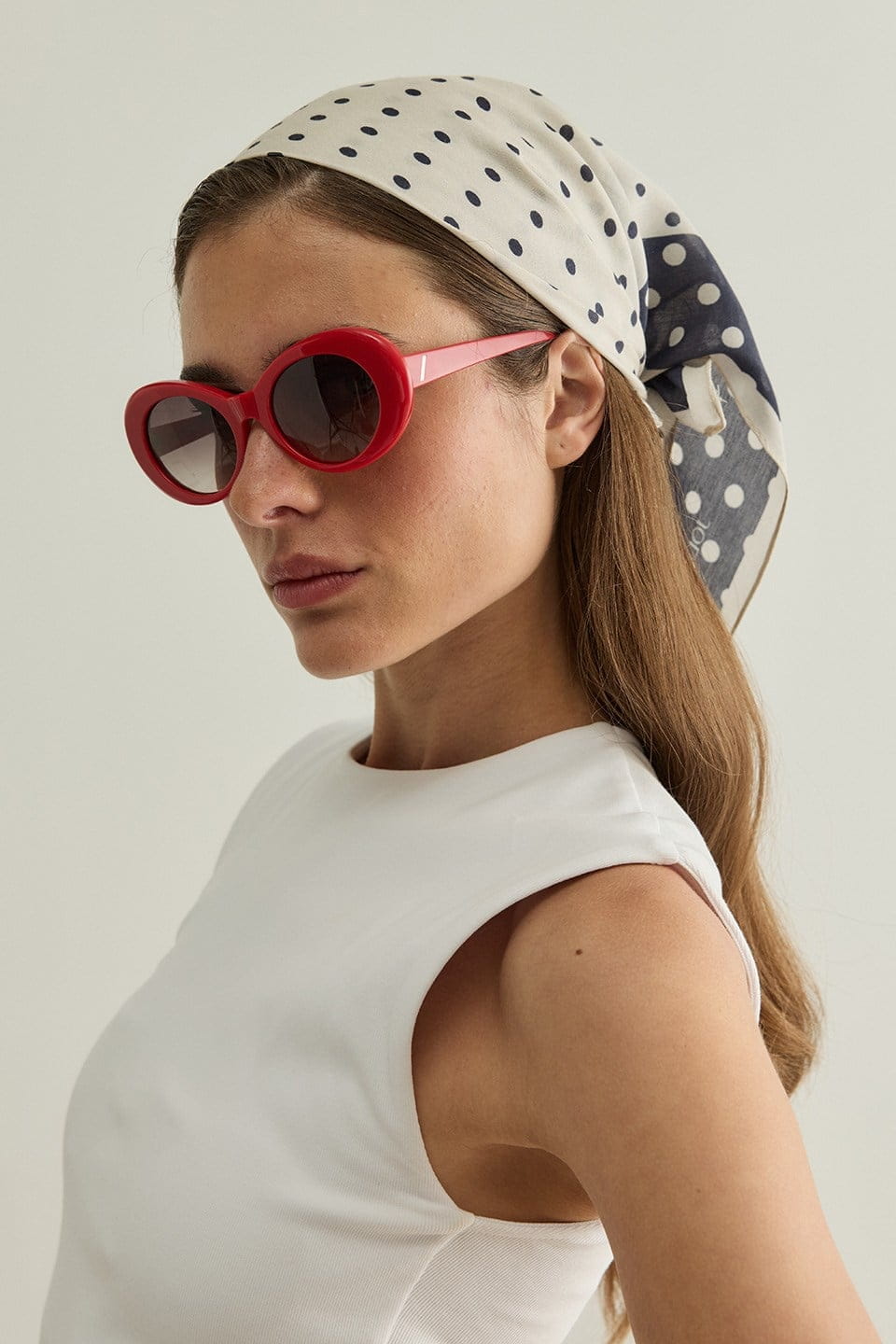 Navy Polka Dot Modal Foulard