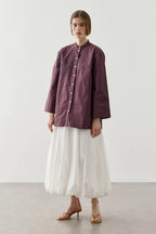 Plum Embroidered Shirt