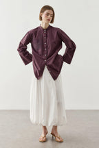 Plum Embroidered Shirt