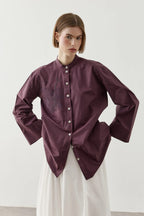 Plum Embroidered Shirt