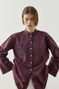 Plum Embroidered Shirt