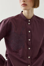 Plum Embroidered Shirt