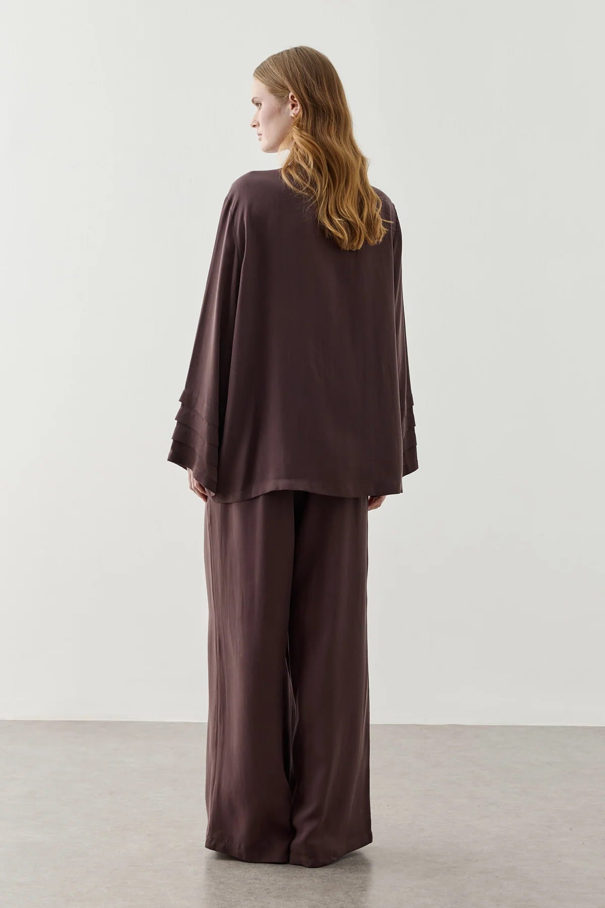 Brown Ribbed Tencel Suit