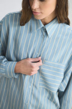 Light blue oversized striped shirt