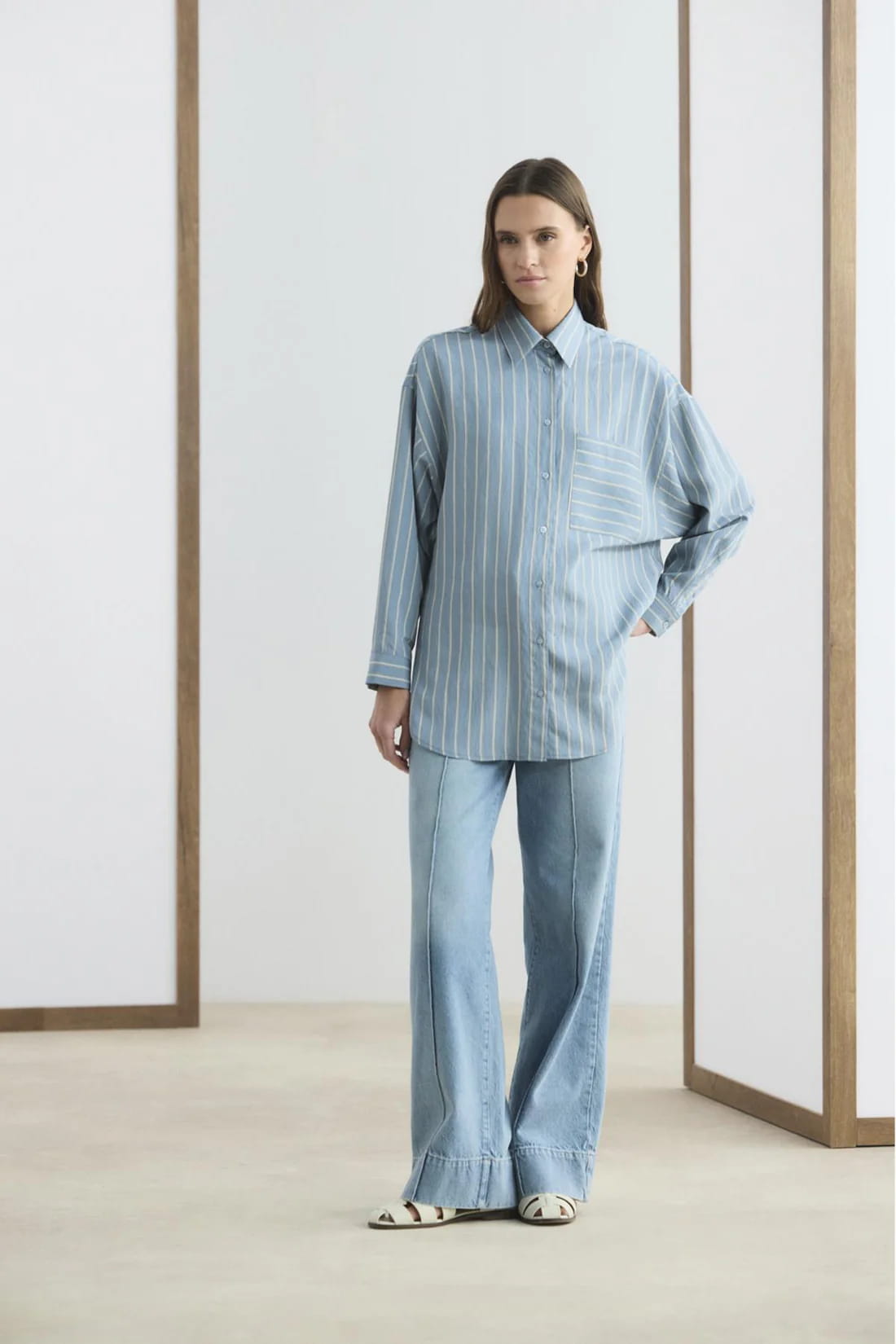 Light blue oversized striped shirt