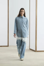 Light blue oversized striped shirt