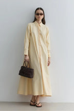 Oversize shirt dress yellow
