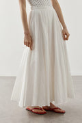Ecru Panel Flare Skirt