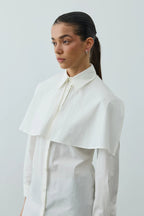 White Cape Pleated Shirt