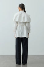 White Cape Pleated Shirt