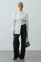 White Cape Pleated Shirt