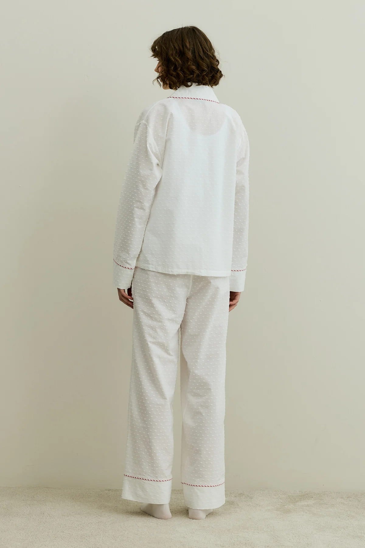 Ecru Pom Pom Pijama Suit