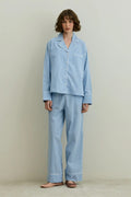 Blue Gingham Pijama Suit