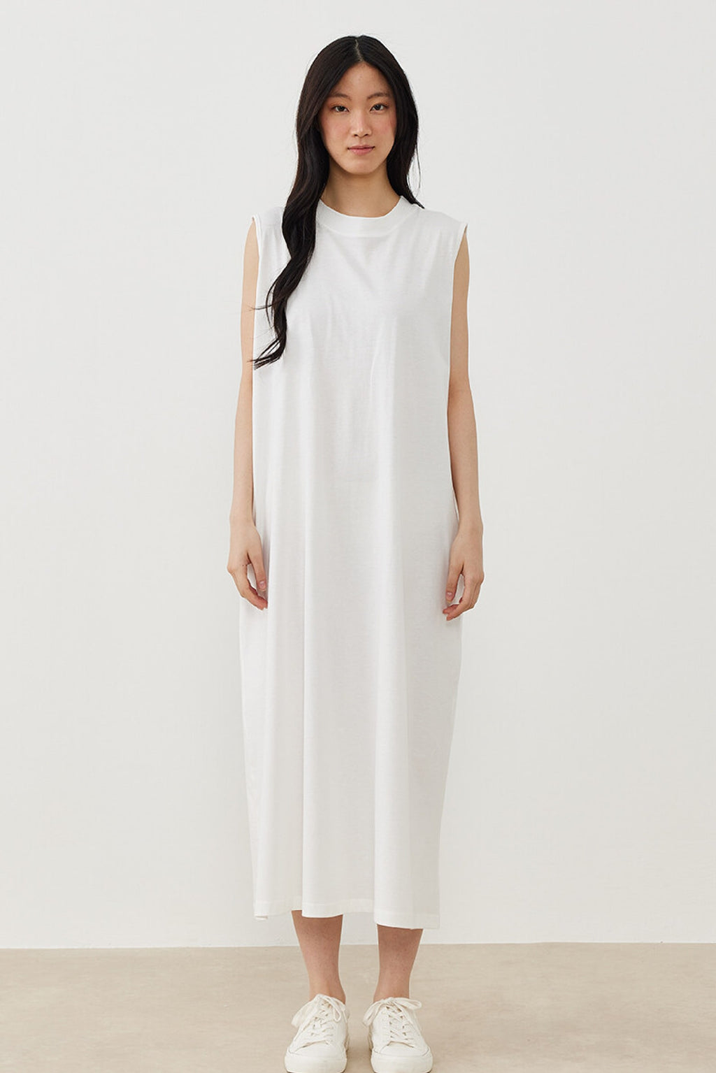 Sleeveless dress lining ecru