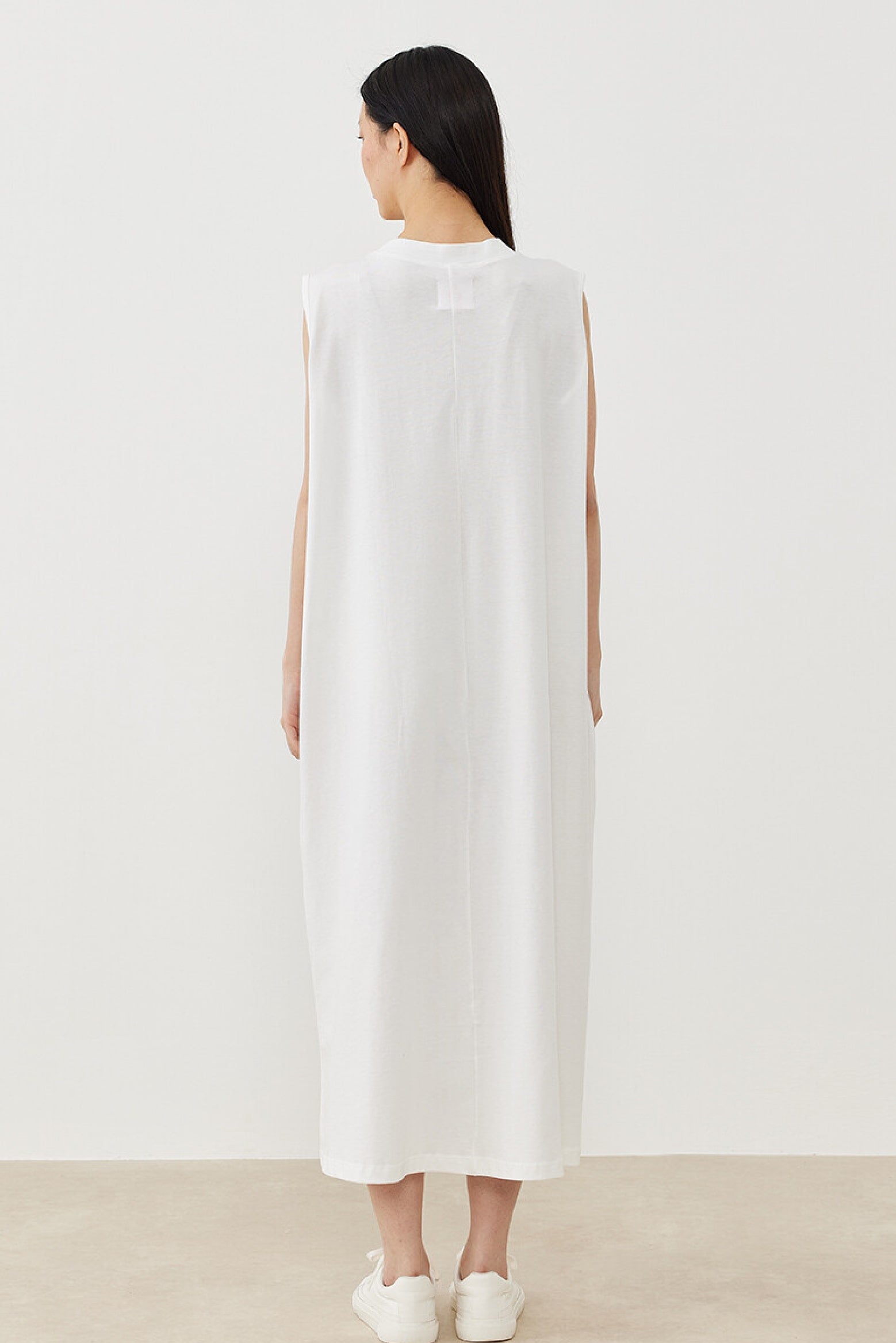 Sleeveless dress lining ecru