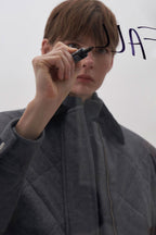 Anthracite wool blend quilted coat