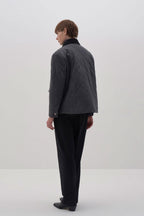 Anthracite wool blend quilted coat