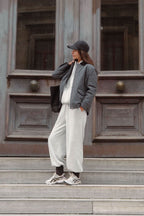Anthracite wool blend quilted coat