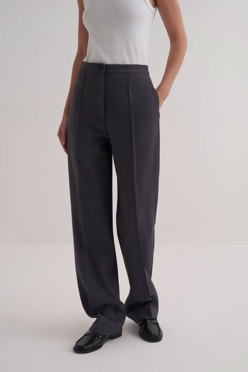 Anthracite straight fit trousers