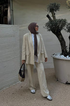 Oversize natural suit sand