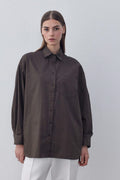 Gabardine Basic Shirt Brown