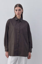 Gabardine Basic Shirt Brown