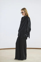 Black shawl collar detailed suit
