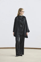 Black shawl collar detailed suit