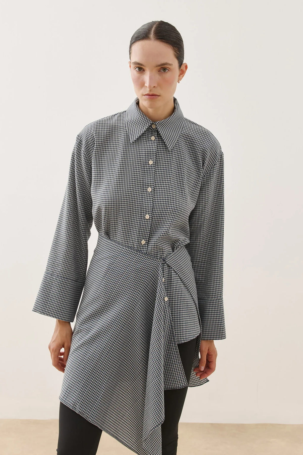 Navy Patch Plaid Shirt