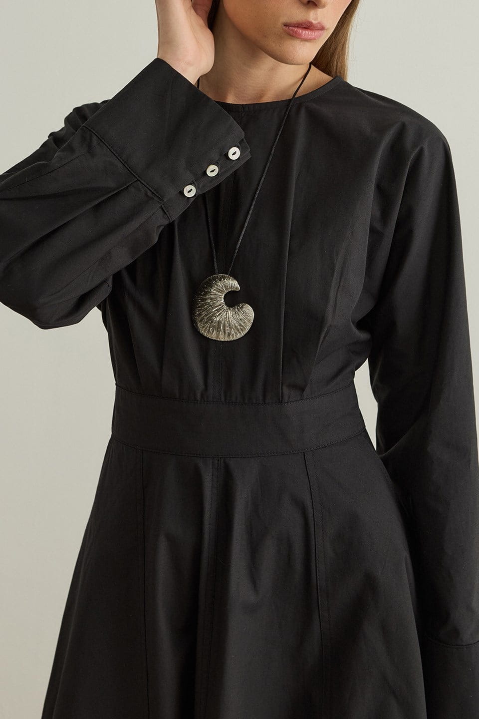 Black Lina Stitch Detail Dress