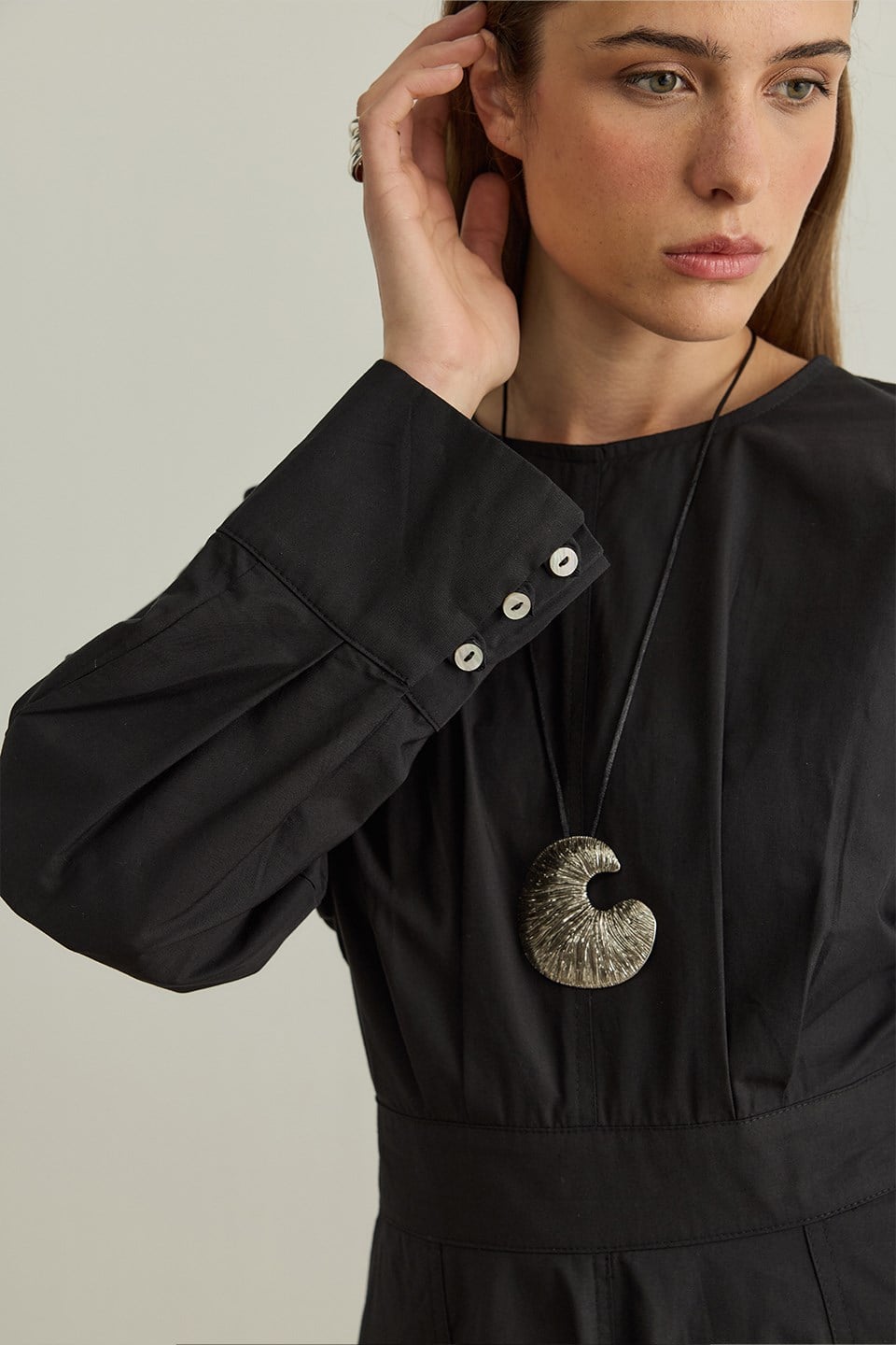 Black Lina Stitch Detail Dress