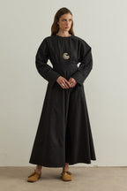 Black Lina Stitch Detail Dress