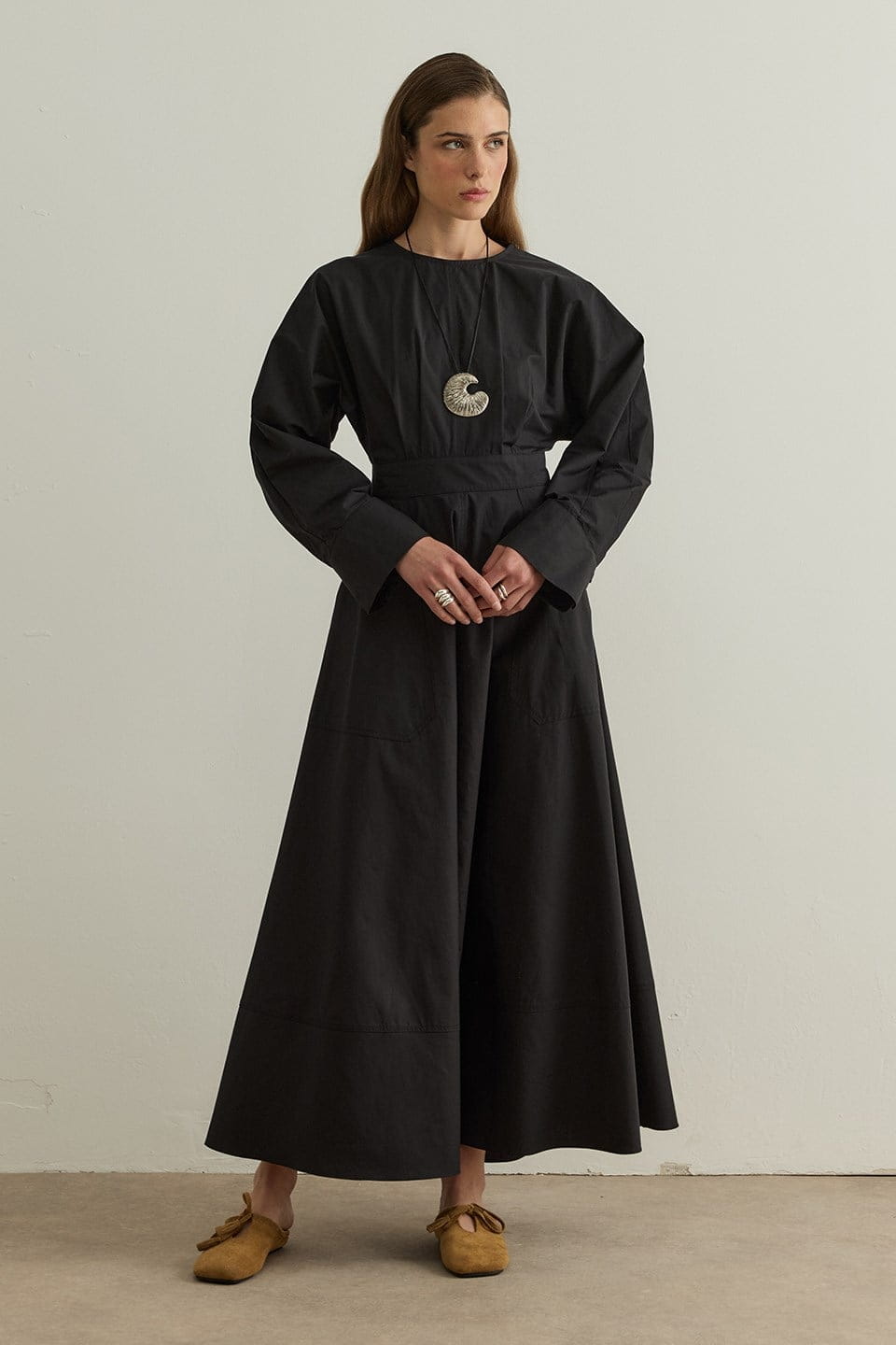 Black Lina Stitch Detail Dress