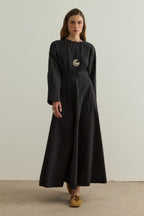 Black Lina Stitch Detail Dress
